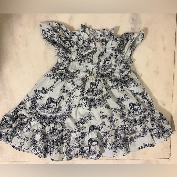 Janie and Jack Floral Horse Print Dress - Picture 1 of 3